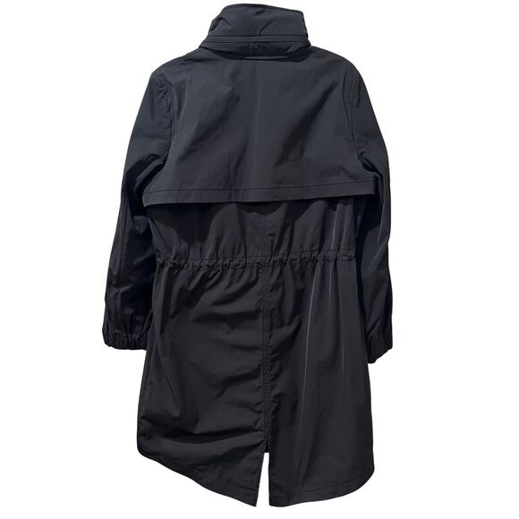 Banana Republic | BR Women's Water-Repellent Long Rain Jacket Black Medium - Picture 3 of 8